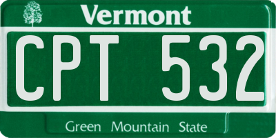 VT license plate CPT532