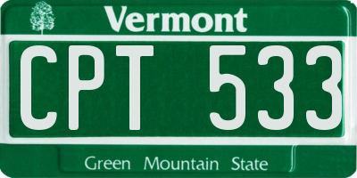 VT license plate CPT533