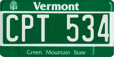 VT license plate CPT534