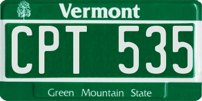 VT license plate CPT535