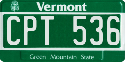 VT license plate CPT536