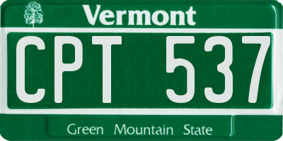 VT license plate CPT537