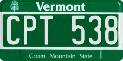 VT license plate CPT538