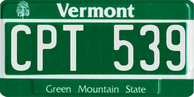 VT license plate CPT539