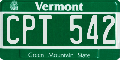 VT license plate CPT542