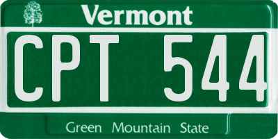 VT license plate CPT544