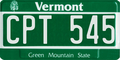VT license plate CPT545