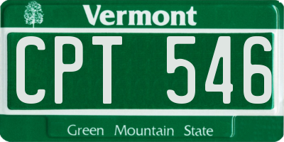 VT license plate CPT546