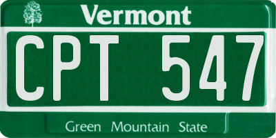 VT license plate CPT547