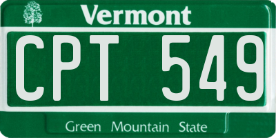 VT license plate CPT549