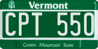 VT license plate CPT550