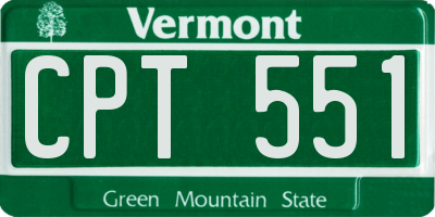 VT license plate CPT551