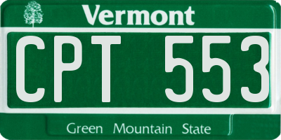 VT license plate CPT553