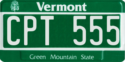 VT license plate CPT555