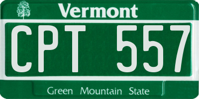 VT license plate CPT557