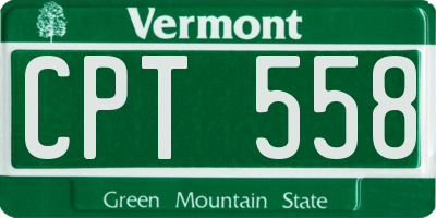 VT license plate CPT558