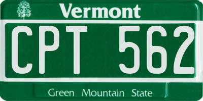 VT license plate CPT562