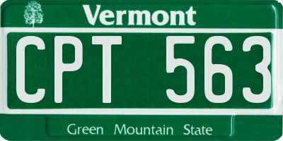 VT license plate CPT563