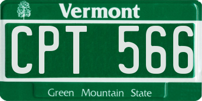 VT license plate CPT566