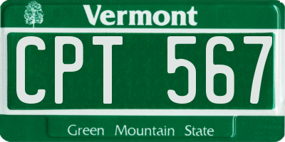 VT license plate CPT567
