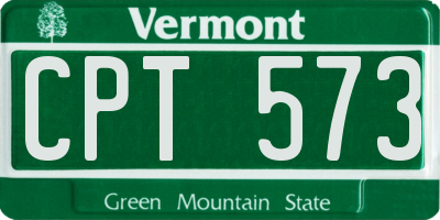 VT license plate CPT573
