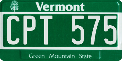 VT license plate CPT575