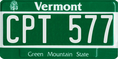 VT license plate CPT577
