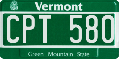 VT license plate CPT580