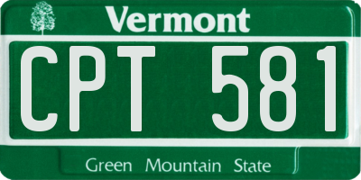 VT license plate CPT581