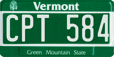 VT license plate CPT584