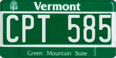 VT license plate CPT585