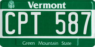 VT license plate CPT587