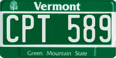 VT license plate CPT589