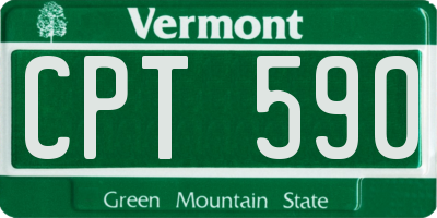 VT license plate CPT590