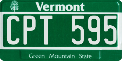 VT license plate CPT595