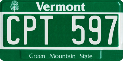 VT license plate CPT597