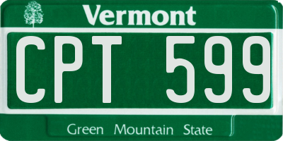 VT license plate CPT599