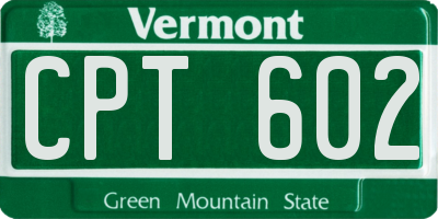 VT license plate CPT602