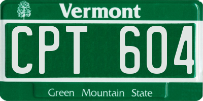 VT license plate CPT604