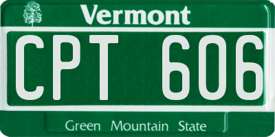 VT license plate CPT606