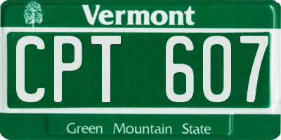 VT license plate CPT607