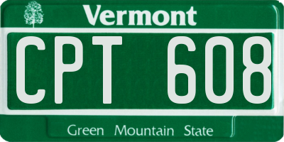 VT license plate CPT608