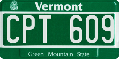 VT license plate CPT609