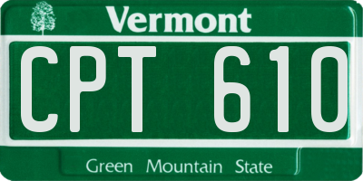 VT license plate CPT610