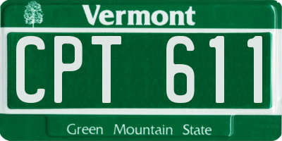 VT license plate CPT611