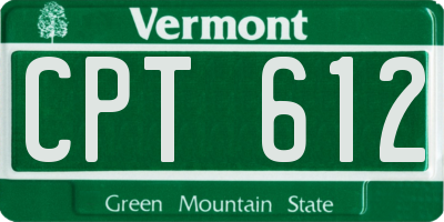 VT license plate CPT612