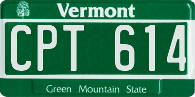 VT license plate CPT614