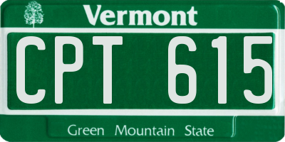 VT license plate CPT615