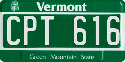 VT license plate CPT616