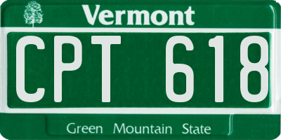 VT license plate CPT618
